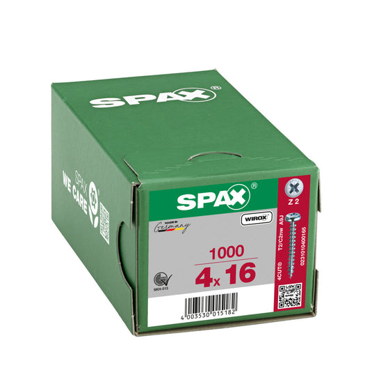 SPAX Pan Head Pozi Wirox Screw 4.0 x 16mm