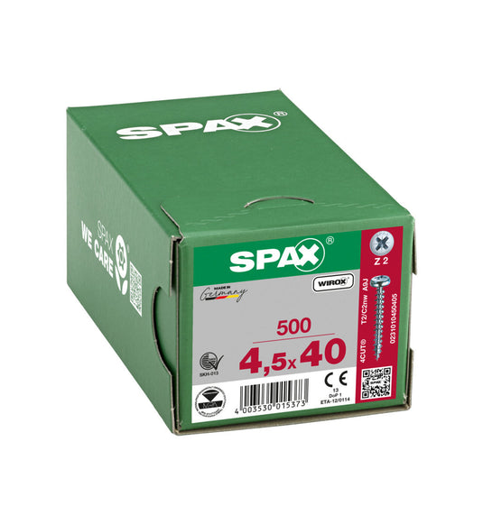 SPAX Pan Head Pozi Wirox Screw 4.5 x 40mm