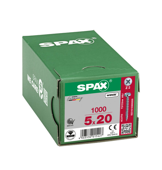 SPAX Pan Head Pozi Wirox Screw 5.0 x 20mm