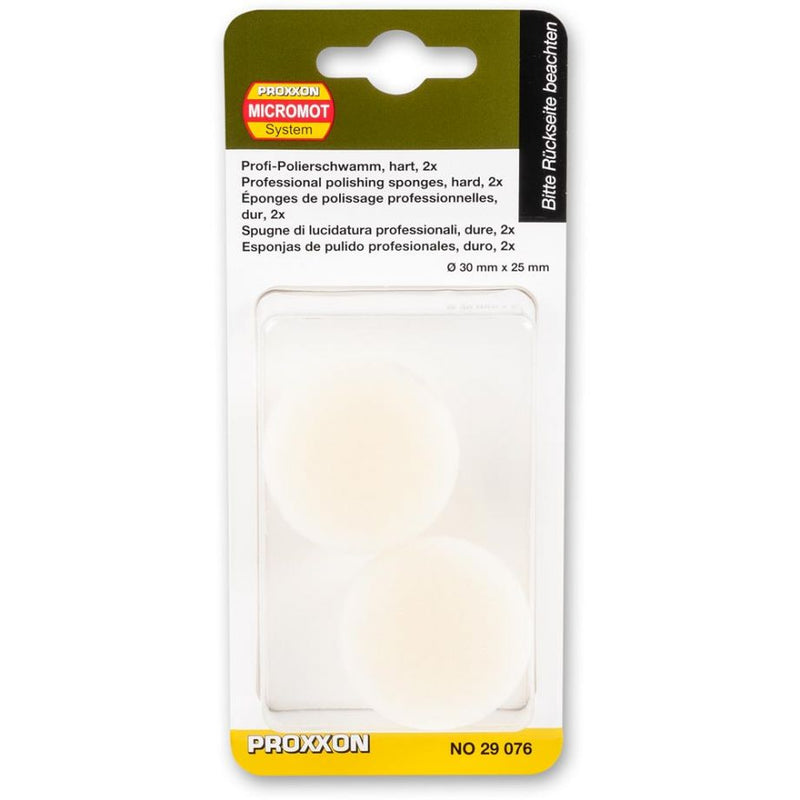 Load image into Gallery viewer, Proxxon Hard White Polishing Sponges 30mm (2) for WP/A &amp; WP/E   (29076)
