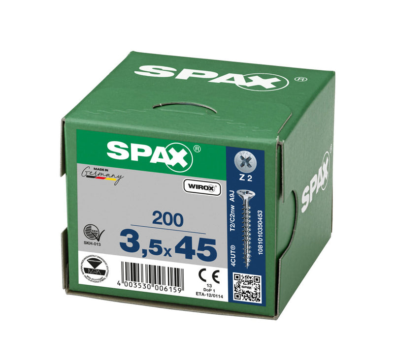 Load image into Gallery viewer, SPAX Wirox Pozi Screw 3.5 x 45mm - Box of 200
