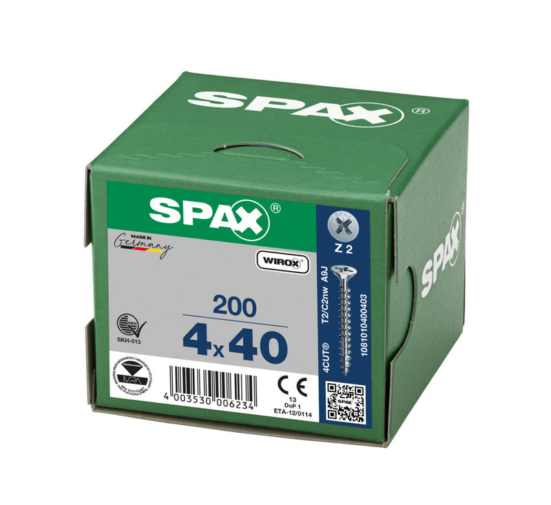 Load image into Gallery viewer, SPAX Wirox Pozi Screw 4.0 x 40mm - Box of 200
