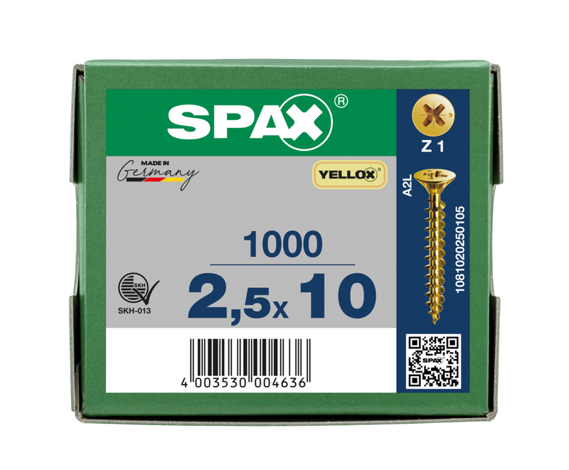 Load image into Gallery viewer, SPAX Yellox Pozi Screw 2.5 x 10mm

