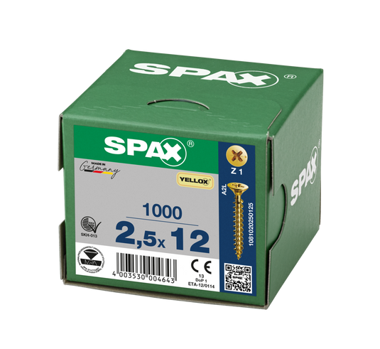SPAX Yellox Pozi Screw 2.5 x 12mm