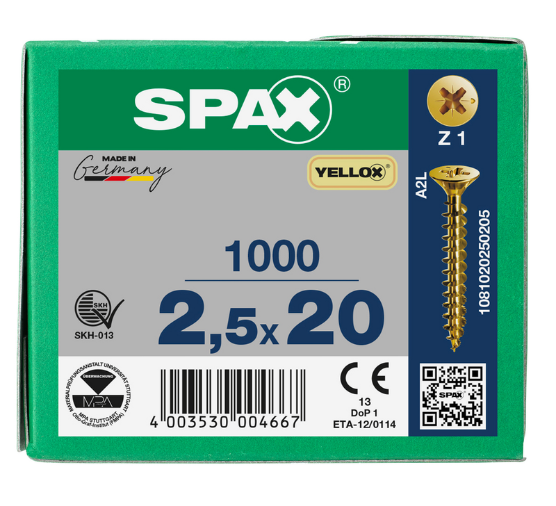 Load image into Gallery viewer, SPAX Yellox Pozi Screw 2.5 x 20mm
