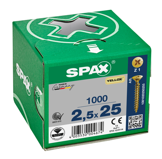 SPAX Yellox Pozi Screw 2.5 x 25mm