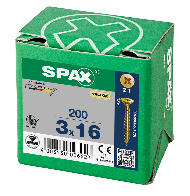 Load image into Gallery viewer, SPAX Yellox Pozi Screw 3.0 x 16mm - Box of 200
