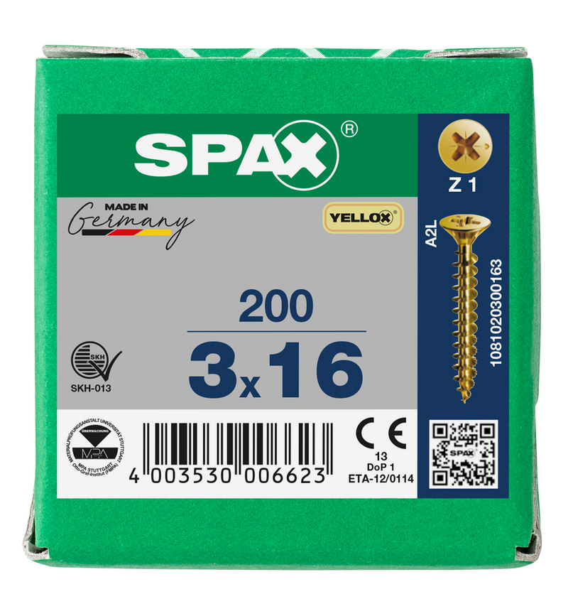 Load image into Gallery viewer, SPAX Yellox Pozi Screw 3.0 x 16mm - Box of 200
