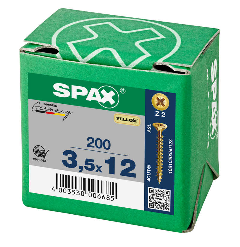 Load image into Gallery viewer, SPAX Yellox Pozi Screw 3.5 x 12mm - Box of 200
