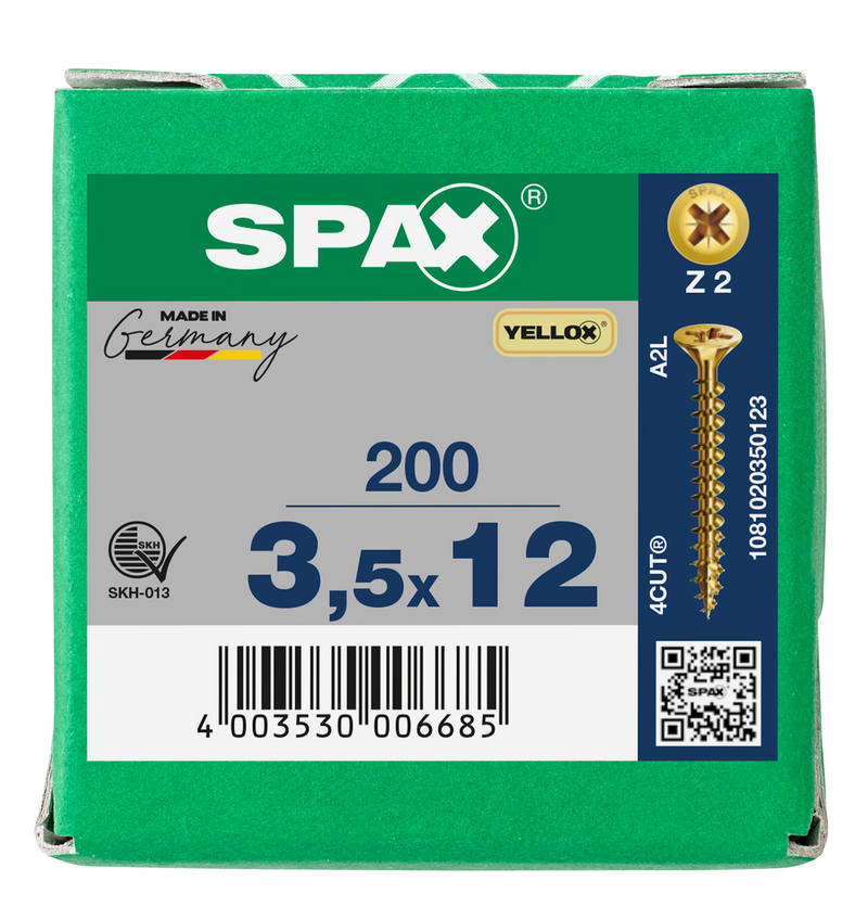 Load image into Gallery viewer, SPAX Yellox Pozi Screw 3.5 x 12mm - Box of 200
