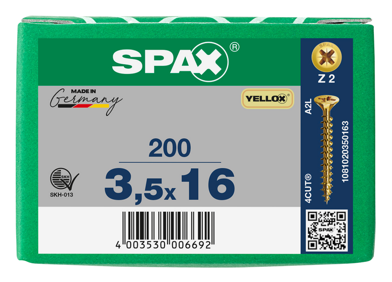 Load image into Gallery viewer, SPAX Yellox Pozi Screw 3.5 x 16mm - Box of 200
