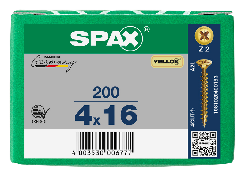 Load image into Gallery viewer, SPAX Yellox Pozi Screw 4.0 x 16mm - Box of 200
