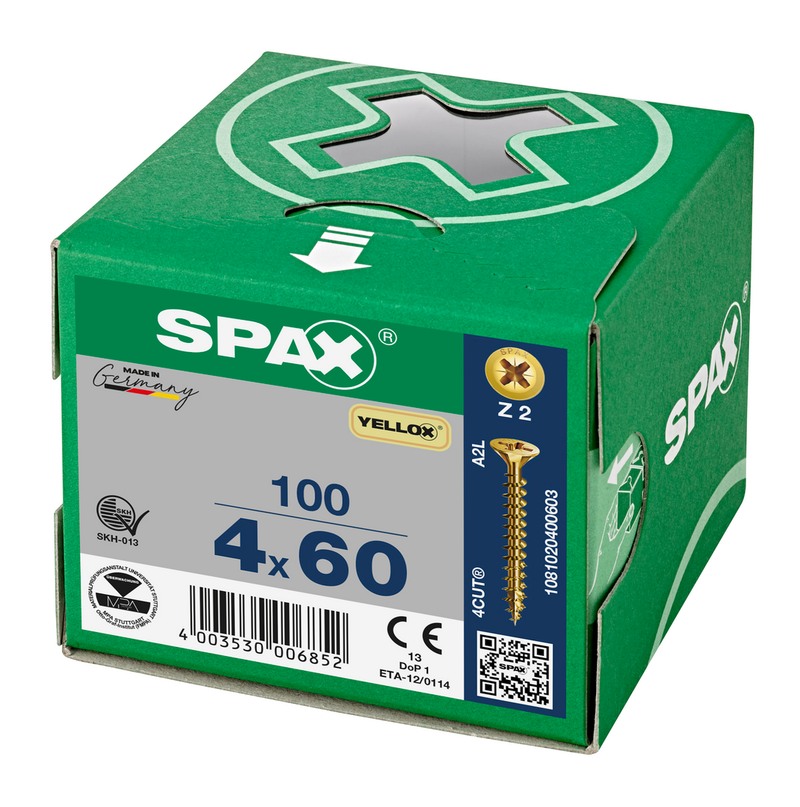 Load image into Gallery viewer, SPAX Yellox Pozi Screw 4.0 x 60mm - Box of 100
