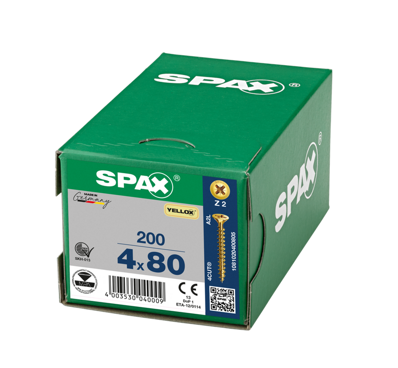 Load image into Gallery viewer, SPAX Yellox Pozi Screw 4.0 x 80mm - Box of 100
