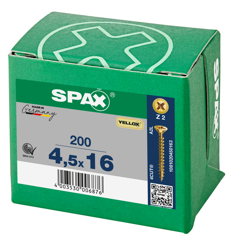 Load image into Gallery viewer, SPAX Yellox Pozi Screw 4.5 x 16mm - Box of 200
