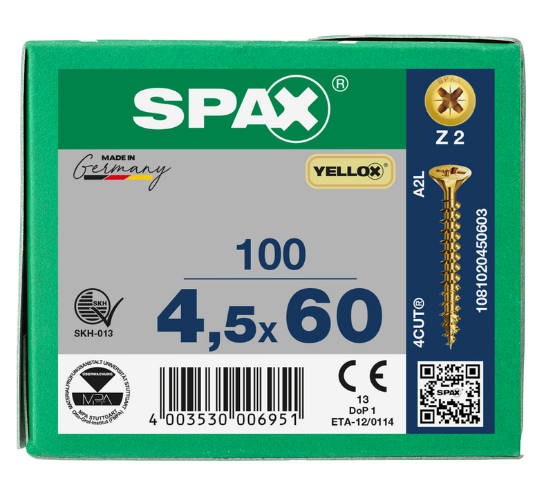 Load image into Gallery viewer, SPAX Yellox Pozi Screw 4.5 x 60mm - Box of 100
