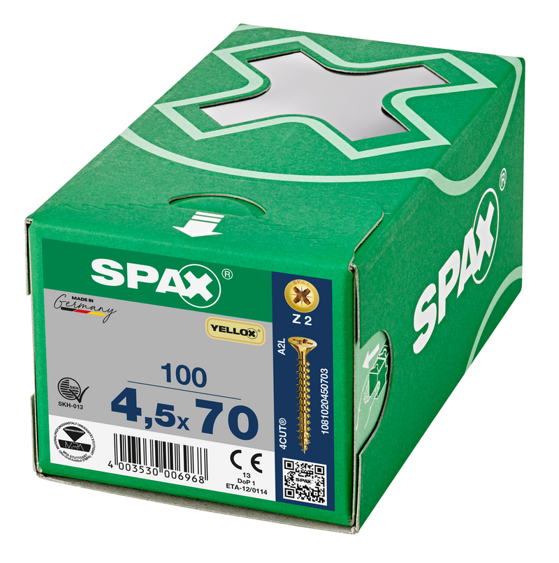 Load image into Gallery viewer, SPAX Yellox Pozi Screw 4.5 x 70mm - Box of 100
