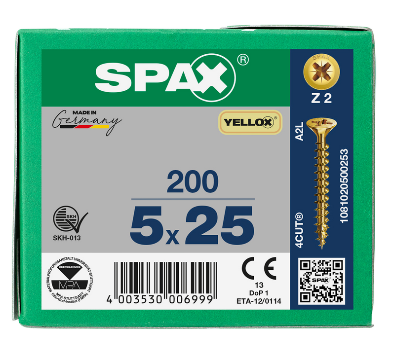 Load image into Gallery viewer, SPAX Yellox Pozi Screw 5.0 x 25mm - Box of 200
