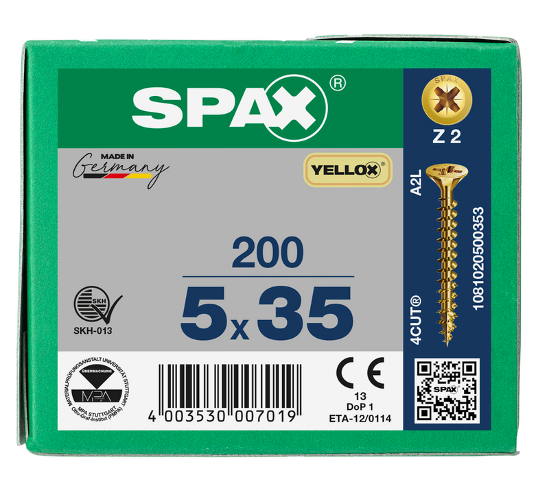 Load image into Gallery viewer, SPAX Yellox Pozi Screw 5.0 x 35mm - Box of 200
