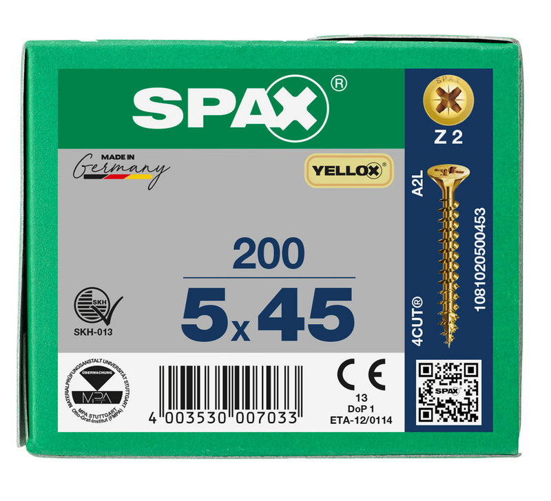 Load image into Gallery viewer, SPAX Yellox Pozi Screw 5.0 x 45mm - Box of 200
