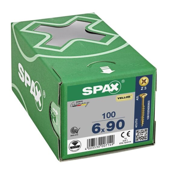 Load image into Gallery viewer, SPAX Yellox Pozi Screw 6.0 x 90mm - Box of 100
