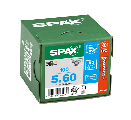 SPAX Countersunk Torx T20 Stainless Steel Screw 5.0 x 60mm