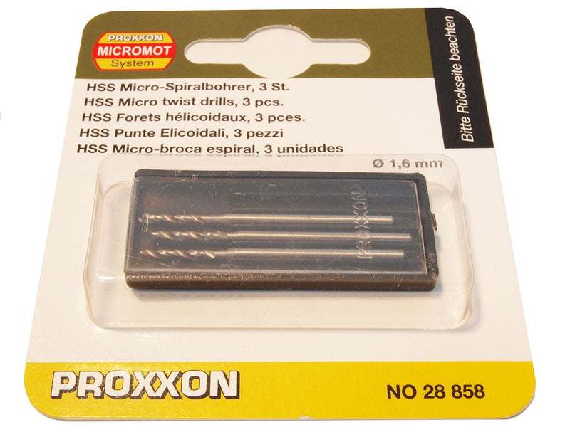 Load image into Gallery viewer, Proxxon HSS Micro Drills (Packs of 3)   (28852, 28854, 28856, 28858 &amp; 28864)
