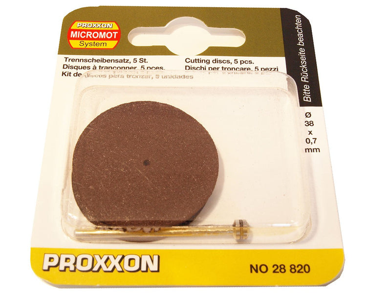 Load image into Gallery viewer, Proxxon Corundum Cutting Discs &amp; Arbors 22mm &amp; 38mm Dia    (28810, 28812, 28820 &amp; 28821)
