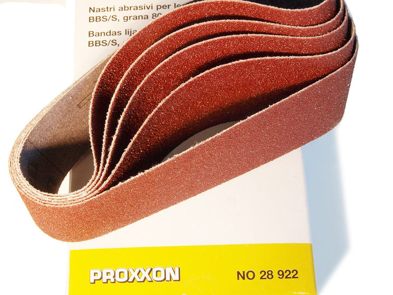 Load image into Gallery viewer, Proxxon Corundum Sanding Belts for BBS/S (Packs of 5)     (28922, 28924 &amp; 28928)
