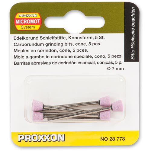 Load image into Gallery viewer, Proxxon Corundum Grinding Bits - 2.35mm Shanks (Packs of 5)   (28772, 28774, 28776 &amp; 28778)
