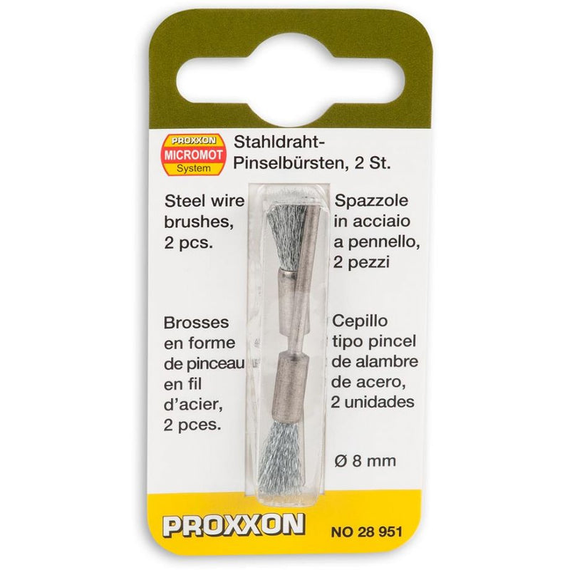 Load image into Gallery viewer, Proxxon End Wire Brushes 8.0mm Dia  - Brass, Steel &amp; Stainless Steel   (28951, 28961 &amp; 28955)
