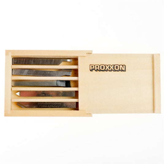PROXXON 5-Pce HSS Lathe Cutting Tool Set 8x8x80mm (For PD250 Lathe)