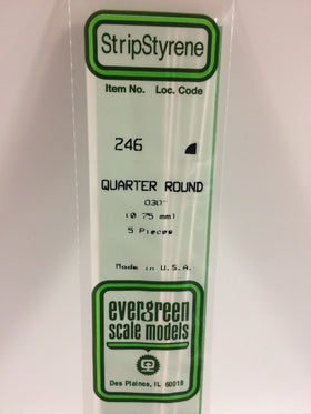 Load image into Gallery viewer, EVERGREEN Styrene Quarter Round Section
