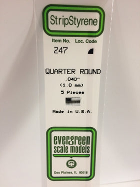 Load image into Gallery viewer, EVERGREEN Styrene Quarter Round Section
