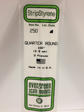 Load image into Gallery viewer, EVERGREEN Styrene Quarter Round Section

