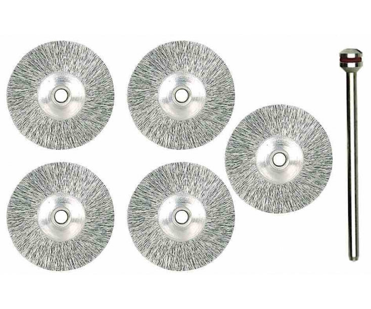 Load image into Gallery viewer, Proxxon Wheel Wire Brushes 22mm Dia  - Brass, Steel &amp; Stainless Steel   (28952, 28962 &amp; 28956)
