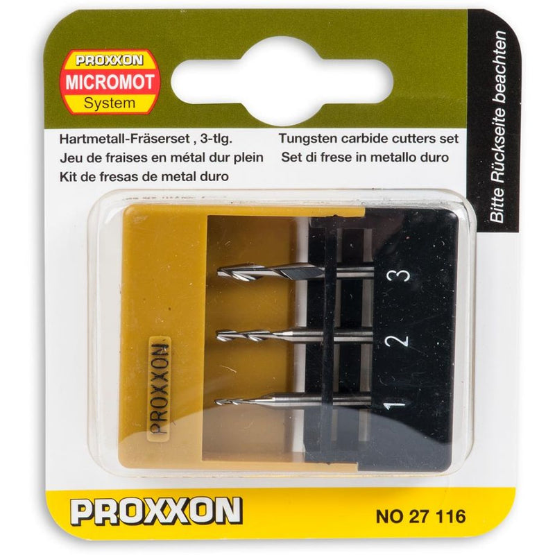 Load image into Gallery viewer, Proxxon 3-Piece Tungsten Milling Cutter Set    (27116)
