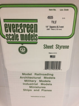 EVERGREEN Square Tile Styrene Sheets