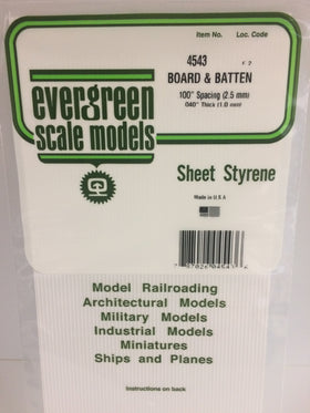 EVERGREEN Board & Batten Siding Styrene Sheets