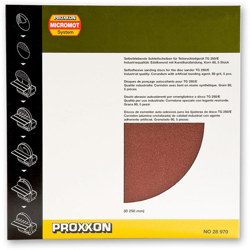 Load image into Gallery viewer, Proxxon Self-Adhesive Sanding Discs 250mm for TSG250/E (Packs of 5)    (28970, 28972, 28974 &amp; 28976)
