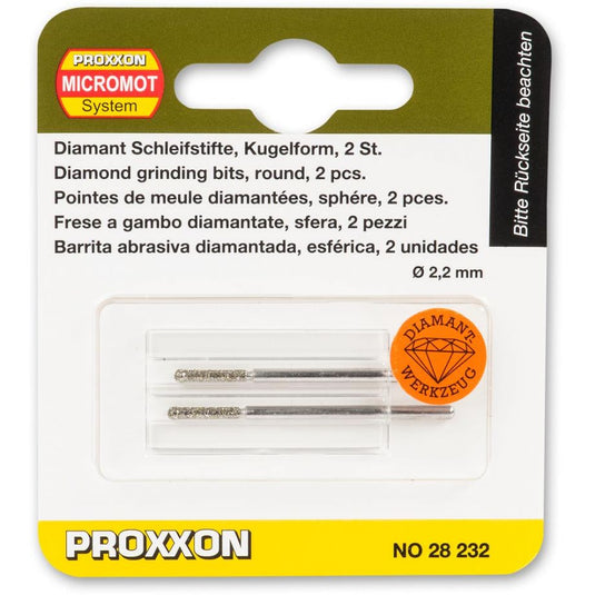 Proxxon Diamond Coated Grinding Bits (Packs of 2)    (28232 & 28234)