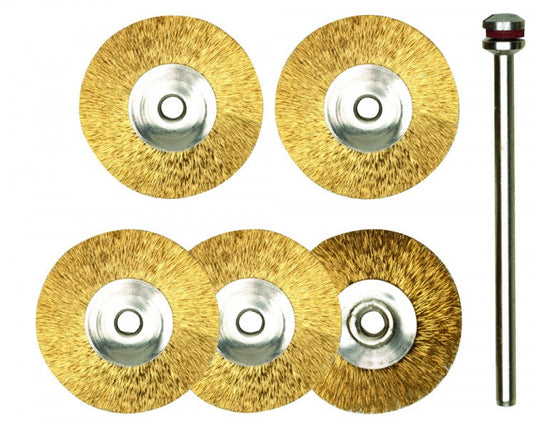 Proxxon Wheel Wire Brushes 22mm Dia  - Brass, Steel & Stainless Steel   (28952, 28962 & 28956)
