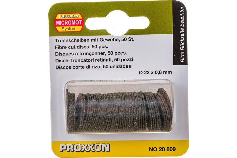 Load image into Gallery viewer, Proxxon Reinforced Aluminium Oxide Cutting Discs &amp; Arbors 22mm &amp; 38mm  (28808, 28809, 28818 &amp; 28819)
