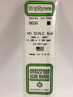 Load image into Gallery viewer, EVERGREEN HO Scale Rectangular / Square Styrene Strips
