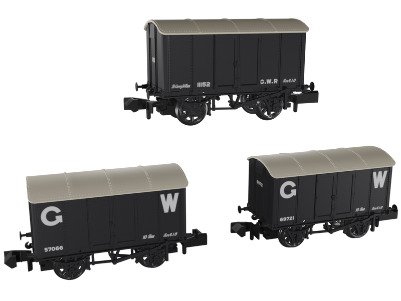 Load image into Gallery viewer, RAPIDO 961001 Iron Mink Vans Triple Pack - GWR (Early Livery)
