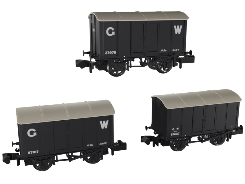 Load image into Gallery viewer, RAPIDO 961002 Iron Mink Vans Triple Pack - GWR (Inter-War Livery)
