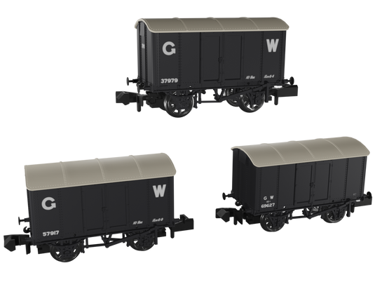 RAPIDO 961002 Iron Mink Vans Triple Pack - GWR (Inter-War Livery)