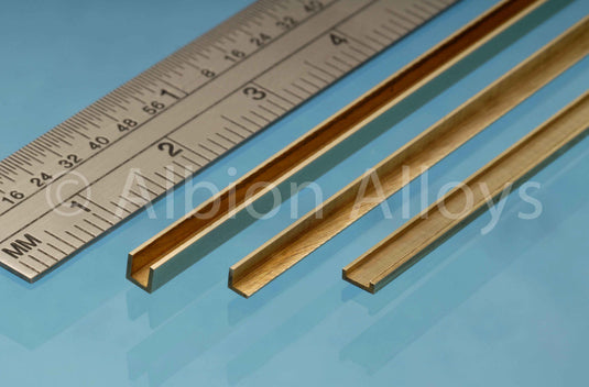 Albion Alloys UC Metric Brass U-Channel - 305mm Lengths