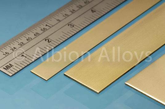 Albion Alloys BS Metric Flat Brass Strip - 305mm Lengths