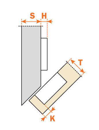 Load image into Gallery viewer, Salice -45° Negative Angle Hinge 120° Opening - C2ABH99
